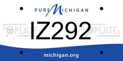 IZ292 Michigan License Plate