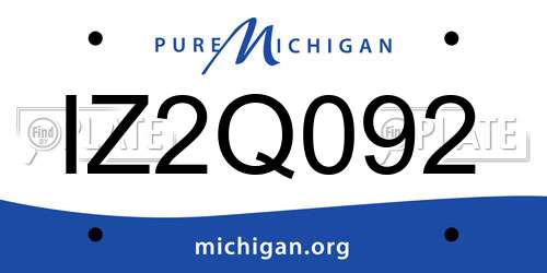 IZ2Q092 Michigan License Plate