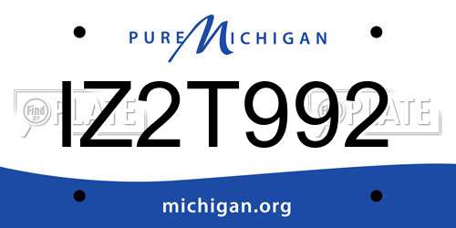 IZ2T992 Michigan License Plate