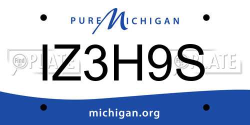 IZ3H9S Michigan License Plate