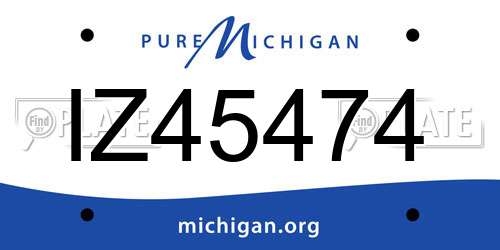 IZ45474 Michigan License Plate