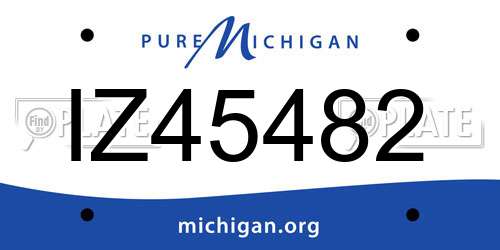 IZ45482 Michigan License Plate