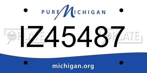 IZ45487 Michigan License Plate