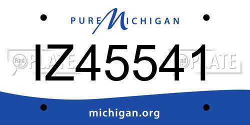 IZ45541 Michigan License Plate