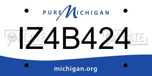 IZ4B424 Michigan License Plate