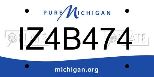 IZ4B474 Michigan License Plate