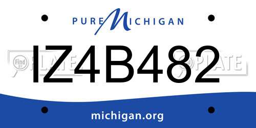 IZ4B482 Michigan License Plate