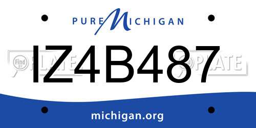 IZ4B487 Michigan License Plate