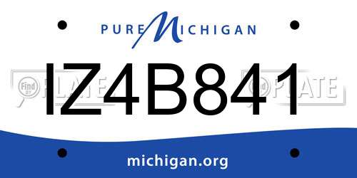 IZ4B841 Michigan License Plate