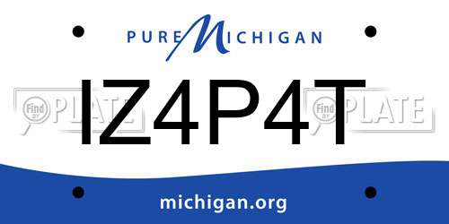 IZ4P4T Michigan License Plate