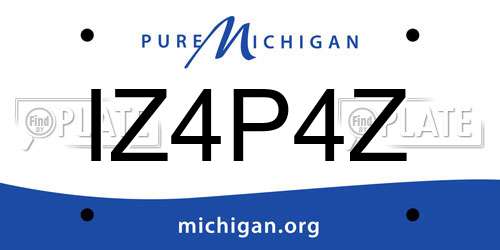 IZ4P4Z Michigan License Plate