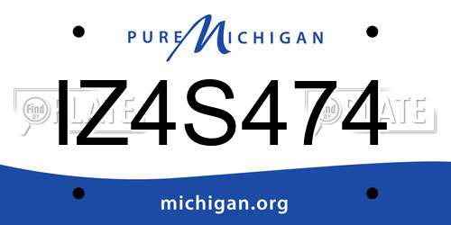 IZ4S474 Michigan License Plate
