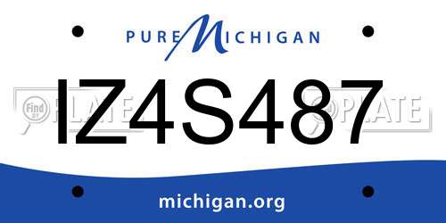 IZ4S487 Michigan License Plate
