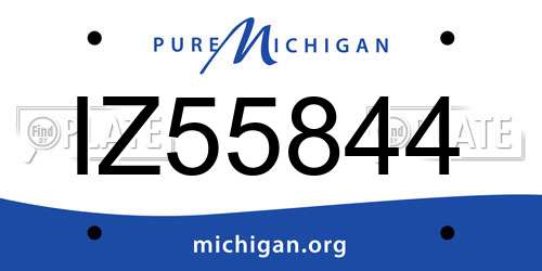 IZ55844 Michigan License Plate