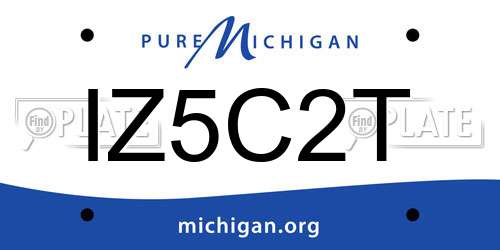 IZ5C2T Michigan License Plate