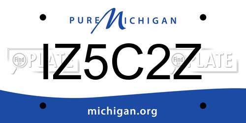 IZ5C2Z Michigan License Plate