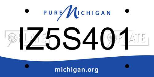 IZ5S401 Michigan License Plate