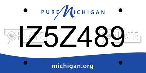 IZ5Z489 Michigan License Plate