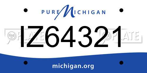 IZ64321 Michigan License Plate
