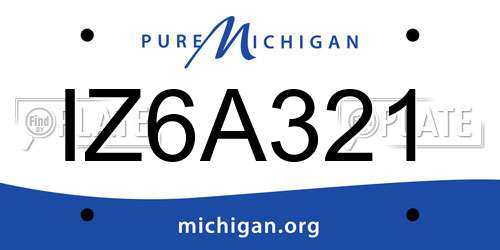 IZ6A321 Michigan License Plate