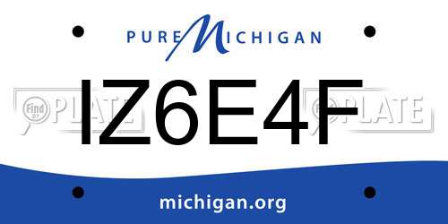 IZ6E4F Michigan License Plate