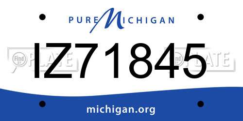 IZ71845 Michigan License Plate