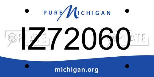 IZ72060 Michigan License Plate
