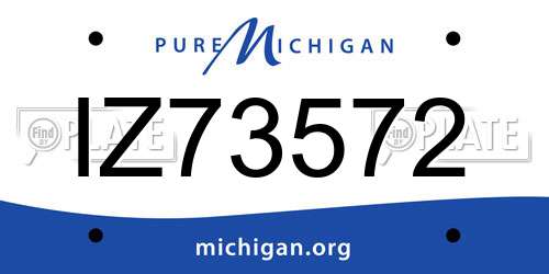 IZ73572 Michigan License Plate