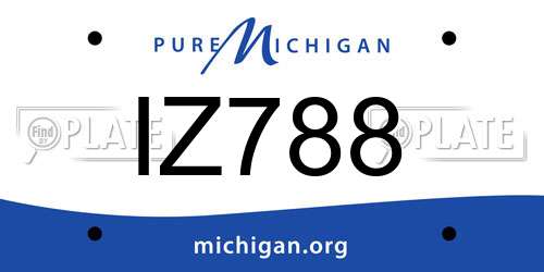 IZ788 Michigan License Plate