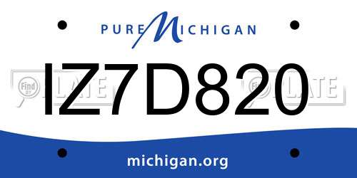 IZ7D820 Michigan License Plate