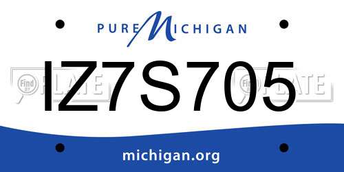 IZ7S705 Michigan License Plate