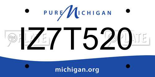 IZ7T520 Michigan License Plate