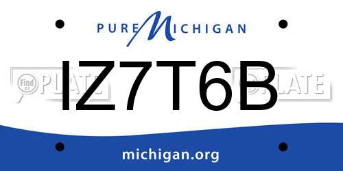 IZ7T6B Michigan License Plate