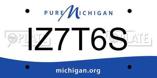 IZ7T6S Michigan License Plate