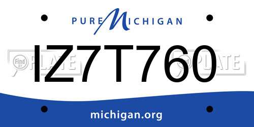 IZ7T760 Michigan License Plate