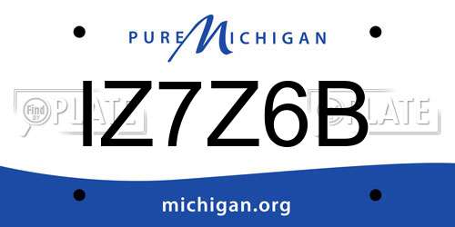 IZ7Z6B Michigan License Plate