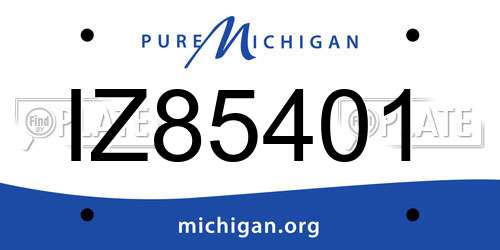 IZ85401 Michigan License Plate