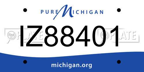 IZ88401 Michigan License Plate