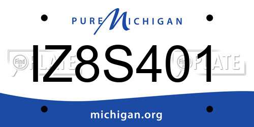 IZ8S401 Michigan License Plate
