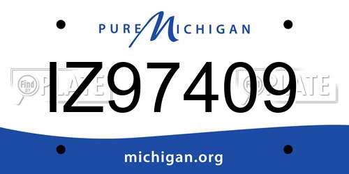 IZ97409 Michigan License Plate