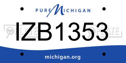 IZB1353 Michigan License Plate