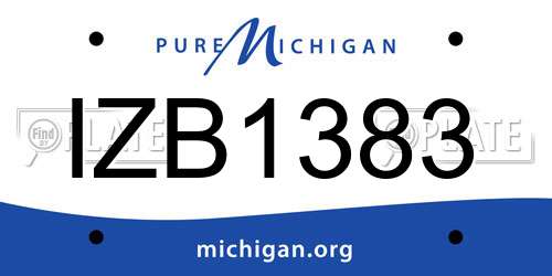 IZB1383 Michigan License Plate