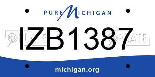 IZB1387 Michigan License Plate