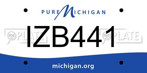 IZB441 Michigan License Plate