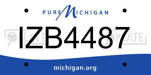 IZB4487 Michigan License Plate