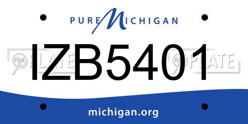 IZB5401 Michigan License Plate