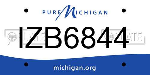 IZB6844 Michigan License Plate