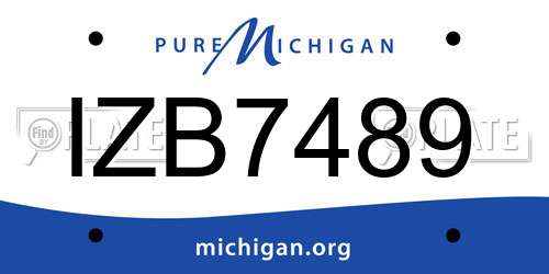 IZB7489 Michigan License Plate