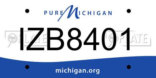 IZB8401 Michigan License Plate