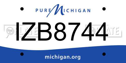 IZB8744 Michigan License Plate